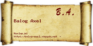 Balog Axel névjegykártya