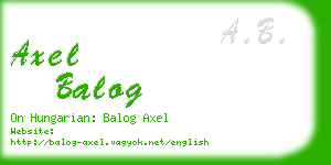 axel balog business card